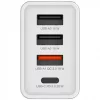 Hálózati töltő, 1xUSB-C PD (20W), USB-A QC 3.0, 2xUSB-A (10W), VERBATIM, fehér