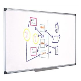   Fehértábla, mágneses, zománcozott, 60x90 cm, alumínium keret, VICTORIA VISUAL