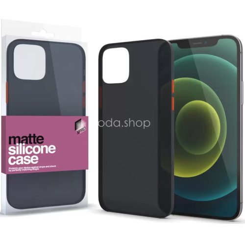 Xiaomi Redmi A1 Plus / A2 Plus / Poco C50, Szilikon tok, színes gombokkal, Xprotector Matte, áttetsző/fekete