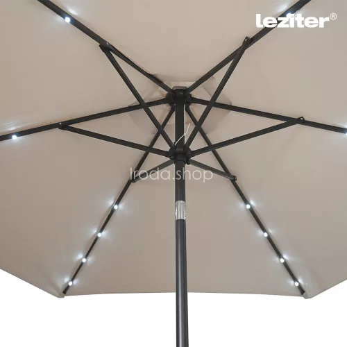 Solari kerti napernyő led lámpával bézs 300 cm