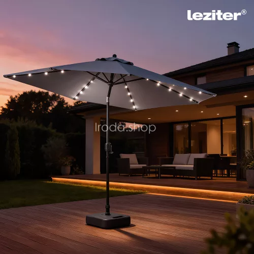 Solari kerti napernyő led lámpával szürke 300 cm