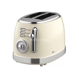  Zilan ZLN1191 retró kenyérpirító, 850 W, 6 fokozat, 2 szeletes, STOP funkció, morzsatálca, bézs