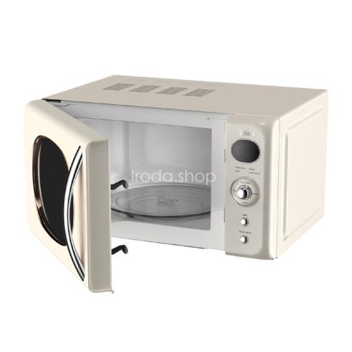 Zilan ZLN1245 retró mikrohullámú sütő, 700 W, 20 liter, 6 fokozat, LED kijelző, gyerekzár, elektronikus vezérlő, bézs