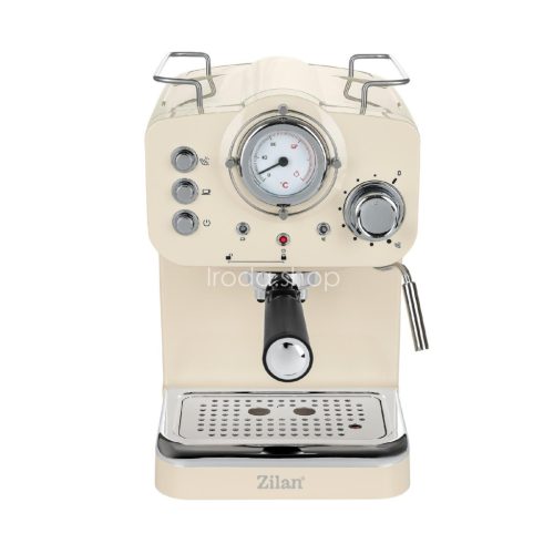 Zilan ZLN2992 retró eszpresszó kávéfőző, 1100 W, 15 bar, 1,25 liter kapacitás, tejhabosító, bézs