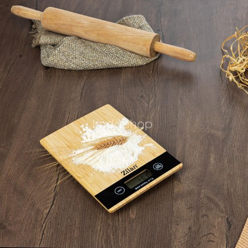 Zilan ZLN8989 konyhai mérleg, max. 5kg, LCD kijelző, 5 féle mértékegység, elemes tápellátás