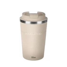   Zilan ZLN9877 pohár termosz, 380 ml űrtartalom, rozsdamentes acél belső, dupla falú, krémszínű