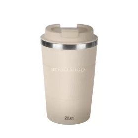   Zilan ZLN9877 pohár termosz, 380 ml űrtartalom, rozsdamentes acél belső, dupla falú, krémszínű