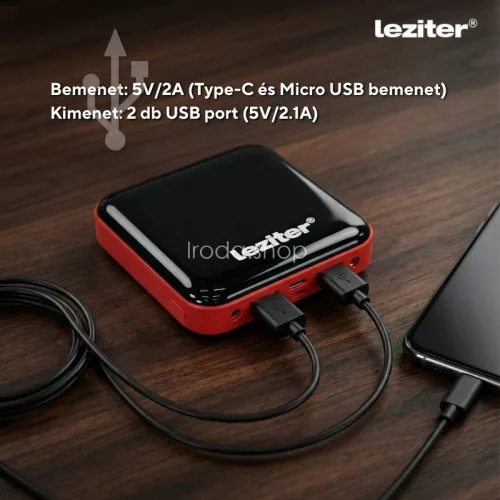 Powerbank 10000 mAH 2A 10W fekete