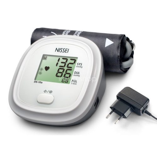 NISSEI DS-10a Automata felkaros vérnyomásmérő hálózati adapterrel